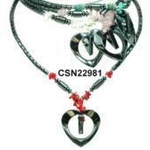 Semi-precious Stone Chip Beads with Hematite Heart Stone Choker Fashion Necklace